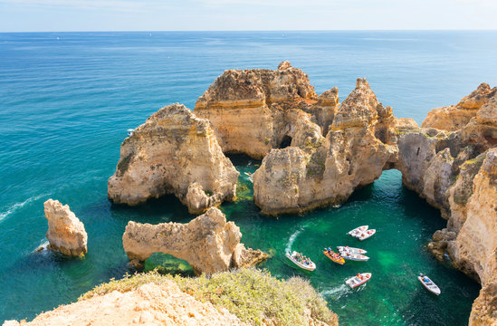 beautiful coast of Algarve in Lagos, south Portugal