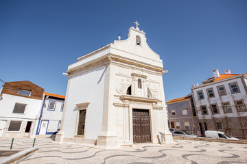 Fototapeta na wymiar View on the beautiful old church in Aveiro city in the central Portugal