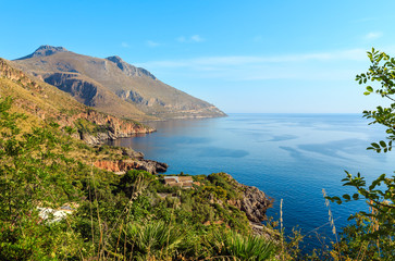 Fototapeta na wymiar Zingaro sea coast, Sicily, Italy