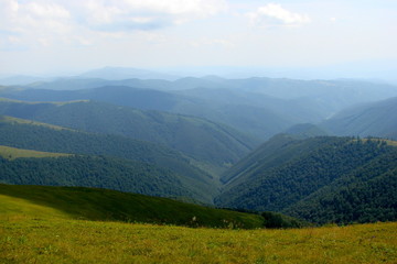 Fototapeta premium The mountain range of Borzhava of the Ukrainian Carpathians.