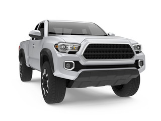 Naklejka premium Silver Pickup Truck Isolated