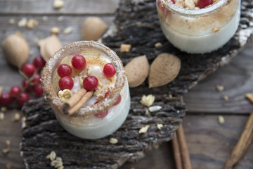 Milk dessert, spices and nuts