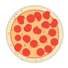 Pizza isolated on white background, Vector illustration