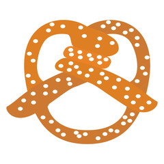 Pretzel isolated on white background, Vector illustration