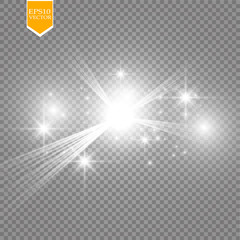 Glow light effect. Vector illustration. Christmas flash Concept.