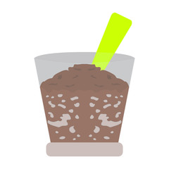 Chocolate ice cream isolated on white background, Vector illustration