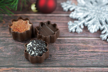 Christmas chocolate and Christmas decorations