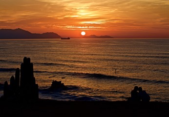 sunset looking at the sea