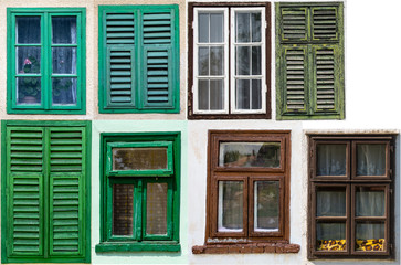Fototapeta na wymiar colored old windows