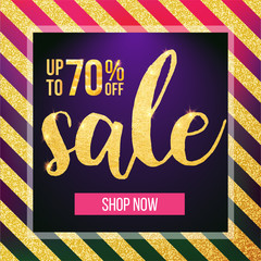 Vector sale banner. Design template. Modern fashion web banner for applications or online services.