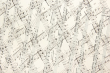 Music sheets background. Musical Notes. Top view.