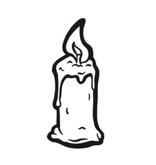 Cartoon burning candle