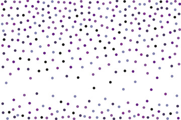 Background with Purple glitter, confetti. Randomly, chaotic polka dots, circles, round small-scale Festive design. 