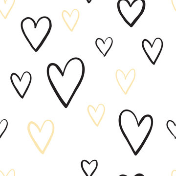 Two color simple heart seamless pattern.