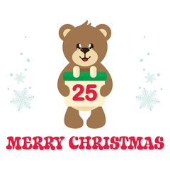 cartoon cute bear with calendar and text