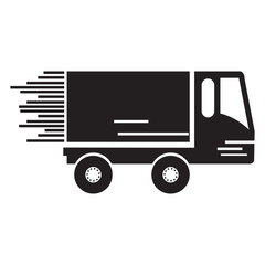 Silhouette of a truck, Delivery icon, Vector illustration