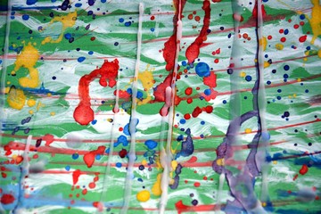 Colorful watercolr, paint and wax, abstract background