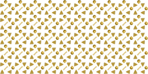 Stock Illustration, 3D, Christmas tree seamless pattern, gold color on White background for product promotion, Christmas sale, greeting cards, web design and marketing material, decoration.