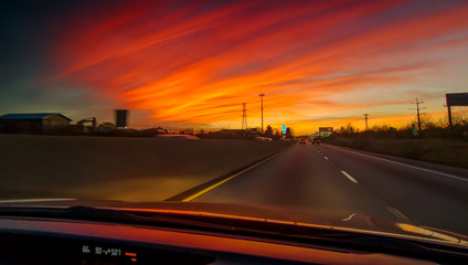 Fototapeta na wymiar Dashboard Sunset