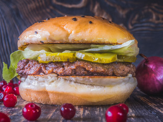 Very tasty juicy meat burger