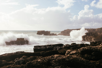 sunny weather at the beautiful beach. Portugal