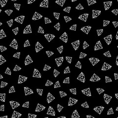 Diamonds seamless pattern. Vector pattern with diamonds. Seamless pattern can be used for wallpaper, pattern fills, web page background,surface textures and fabrics. Black and white design.