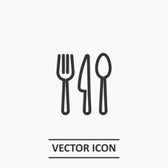 Outline fork and spoon icon illustration vector symbol