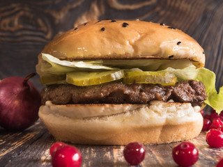 Very tasty juicy meat burger
