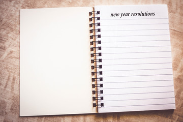 new year resolution on  notebook 