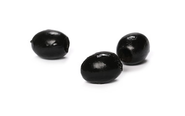 Black olives isolated on white background