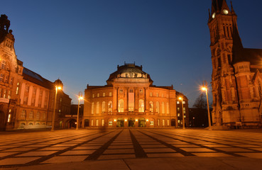 Fototapeta na wymiar Opera in Chemnitz Germany by night