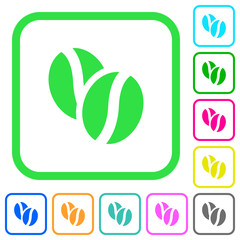 Coffe beans vivid colored flat icons icons