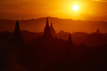 sunset over bagan