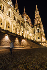 Fototapeta na wymiar The Hungarian Parliament in Budapest on the Danube