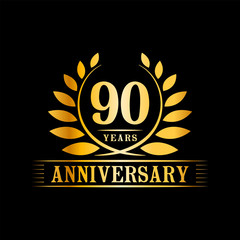 90 years anniversary logo template. 