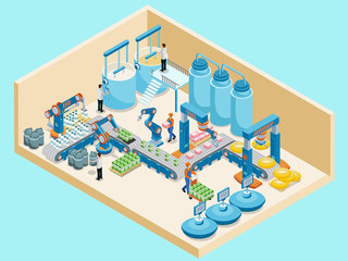 Isometric Dairy Plant Template