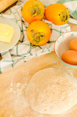 Fresch dough on a board with floar