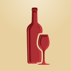 Wine Logo Icon Poster. Modern Styled Vector Illustration.