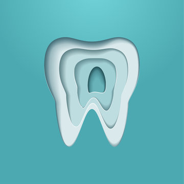 Tooth Logo Icon Poster. Modern Styled Vector Illustration.