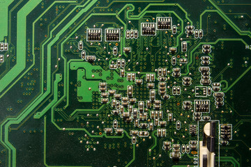 Circuit board. Electronic computer hardware technology. Motherboard digital chip. Tech science background. Integrated communication processor. Information engineering component.