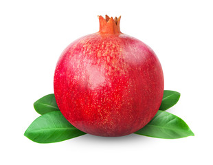 Pomegranate fruit isolated on white
