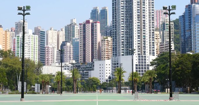 Victoria park, Hong Kong 03 November 2017:- Football court in Victoria park