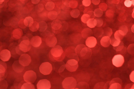 Red Bokeh Christmas Light Abstract Background 