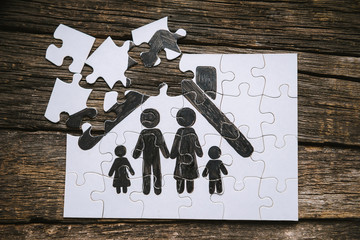 Family concept, puzzle.