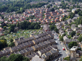halifax yorkshire overhead panoramic view of the town and surrounding countryside