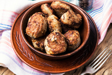 fried homemade cutlets
