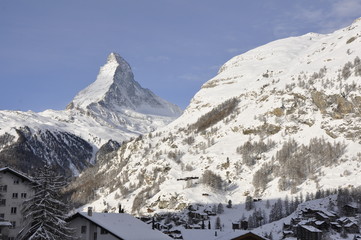 Fototapeta na wymiar Zermatt Switzerland and The Matterhorn