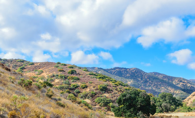 Bright sunshine over Southern California mountains