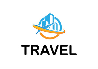 Fototapeta premium Travel City Logo Design Template Flat Style Vector Illustration