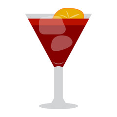 Cocktail isolated with a lime on white background, Vector illustration